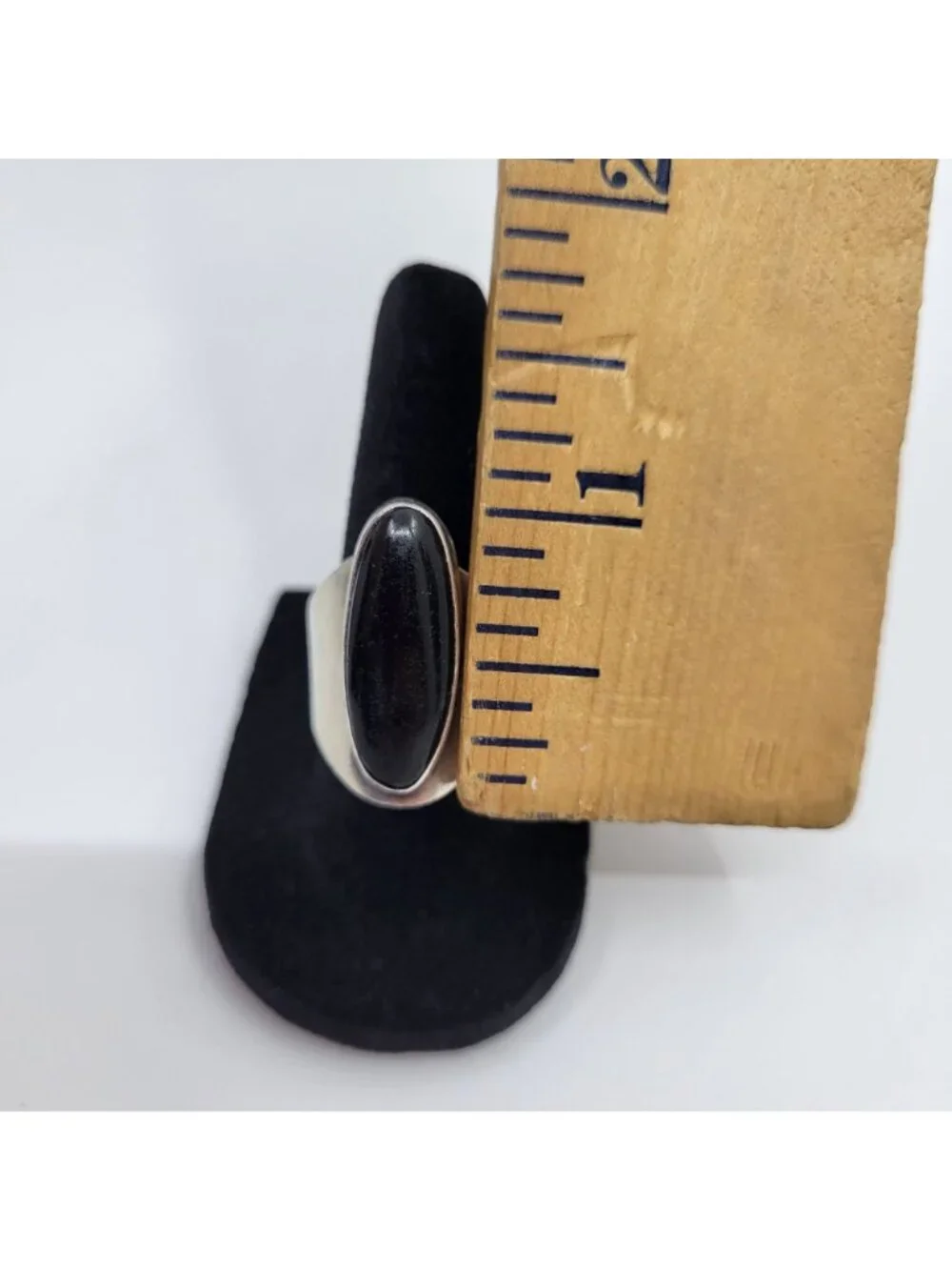 Vintage Sterling Silver Ring black Onyx Stone Marked Taxco Mexico 925 Size 7 JW0